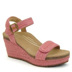 Aetrex Sydney Wedge Sandals – Raspberry Jute – Women’s 7.5–8 (EU 38) NIB